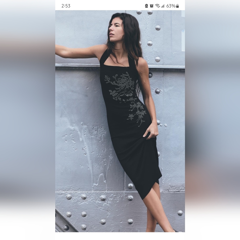 Zara stretch knit sparkly dress